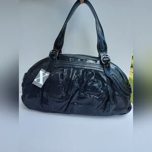Maxx New York brand new patent leather and sequin black handbag
